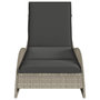 Voir la diapositive 4 : VIDAXL Chaise longue avec coussin gris clair 60x205x73 cm poly rotin