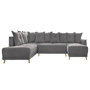 Voir la diapositive 1 : BEST MOBILIER Lena - canapé d'angle panoramique convertible - avec coffre - 7 places - gauche