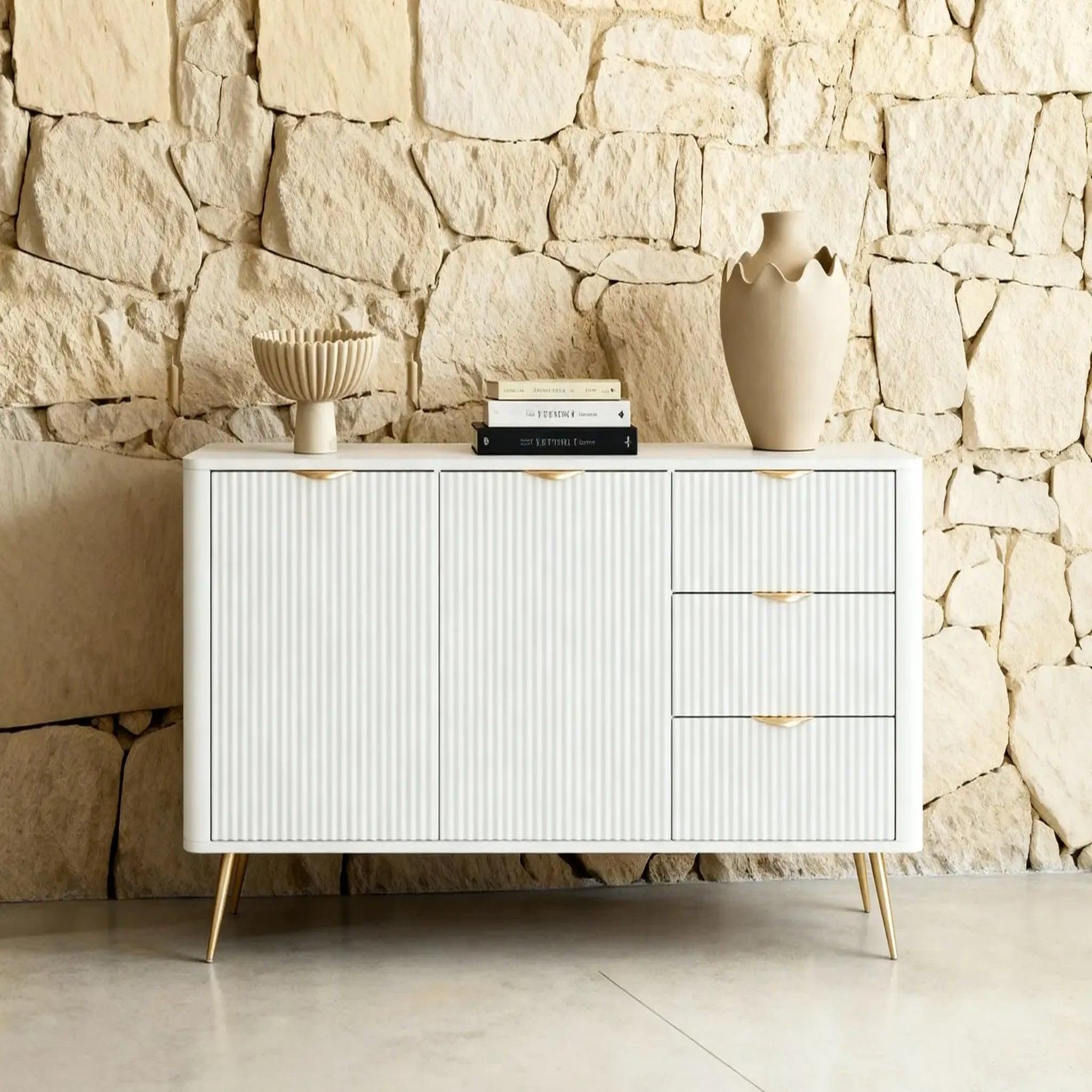 Voir la diapositive 6 : CASANOVA PARIS Joudy - buffet 2 portes 163cmeffet rainuré