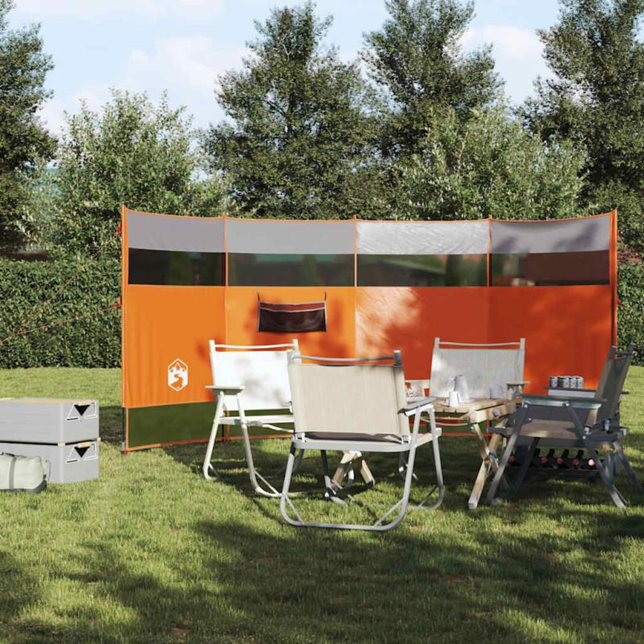 Voir la diapositive 3 : VIDAXL Brise vent de camping orange 366x152x152 cm imperméable