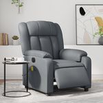 VIDAXL Fauteuil de massage inclinable electrique gris similicuir