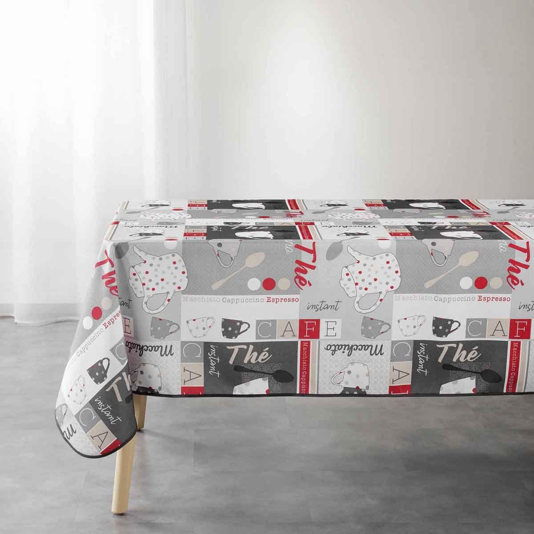 Douceur d'Intérieur Nappe imprimée  déjeuner  150x240cm gris