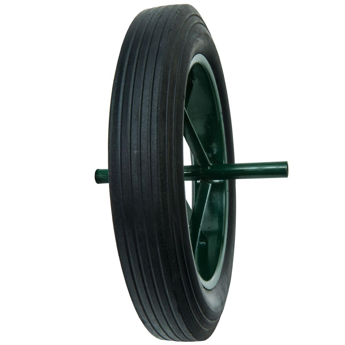 WERKAPRO Roue increvable 15''  385 x 66  Pneu dur et axe 20mm