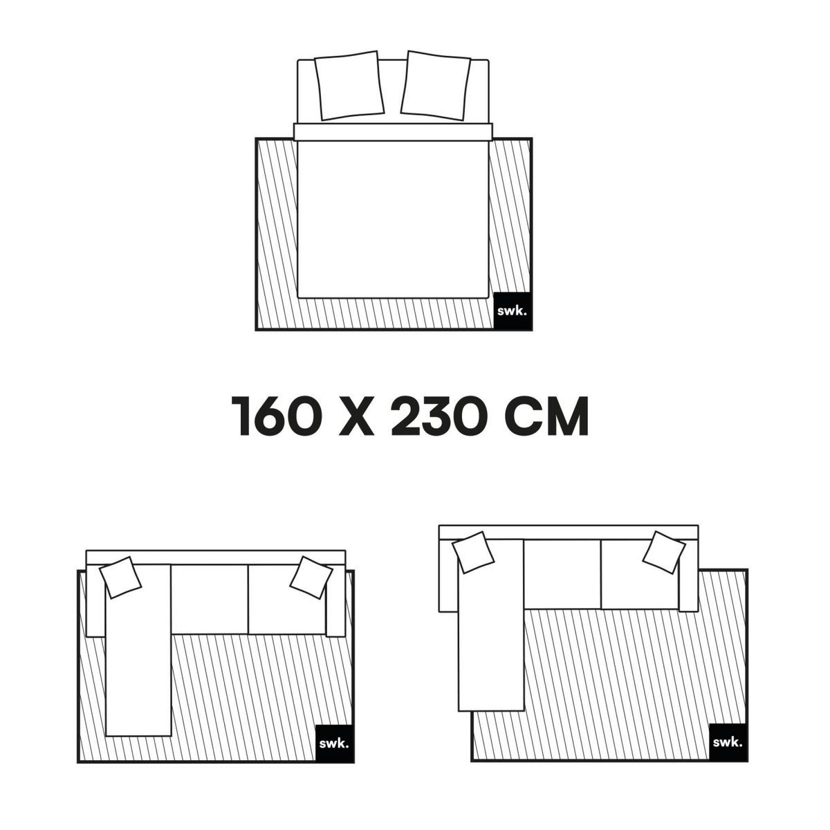 SWEEEK Tapis intérieur forme de galet motif circulaire crème Amanda 160x230cm