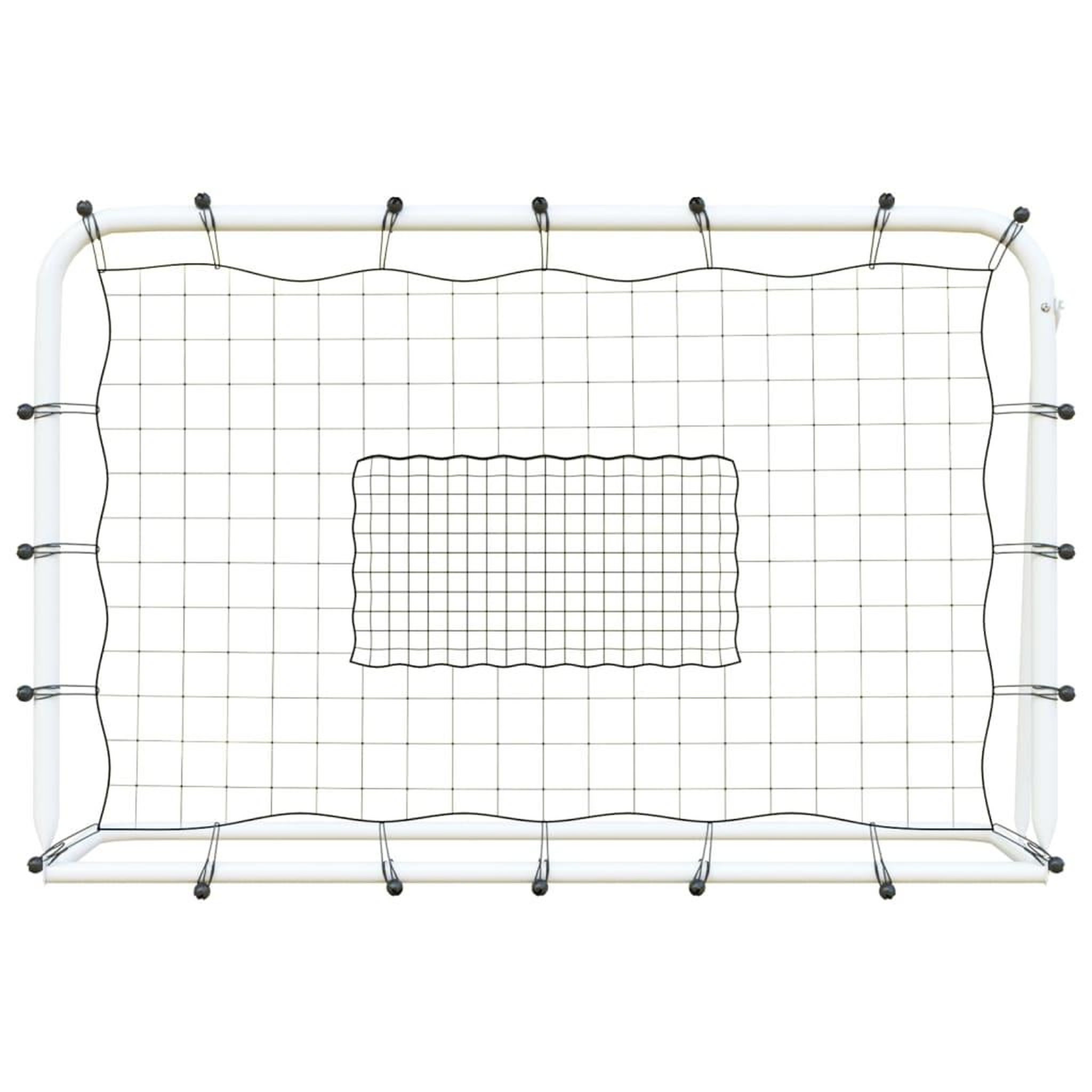 Voir la diapositive 3 : VIDAXL Filet de rebond de football blanc noir 184x61x123 cm acier PE