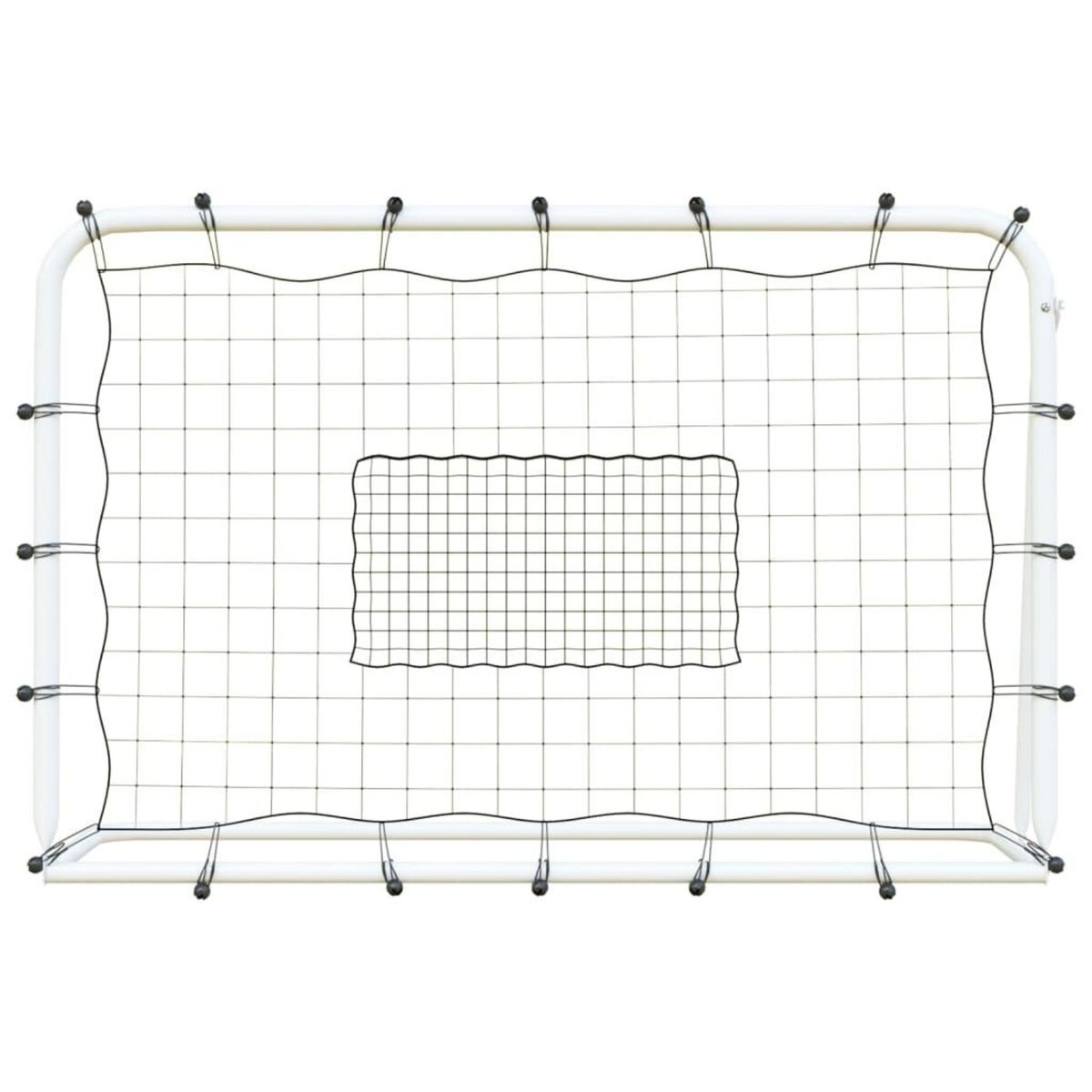 VIDAXL Filet de rebond de football blanc noir 184x61x123 cm acier PE