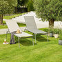 Voir la diapositive 1 : GARDENSTAR Bain de soleil XXL - Textilène et acier - 200x76x40cm - Gris 