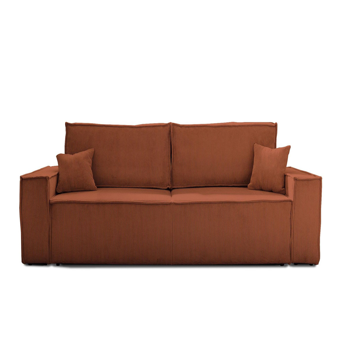 BEST MOBILIER Dellia - canapé 3 places convertible - avec coffre - en velours côtelé - style contemporain