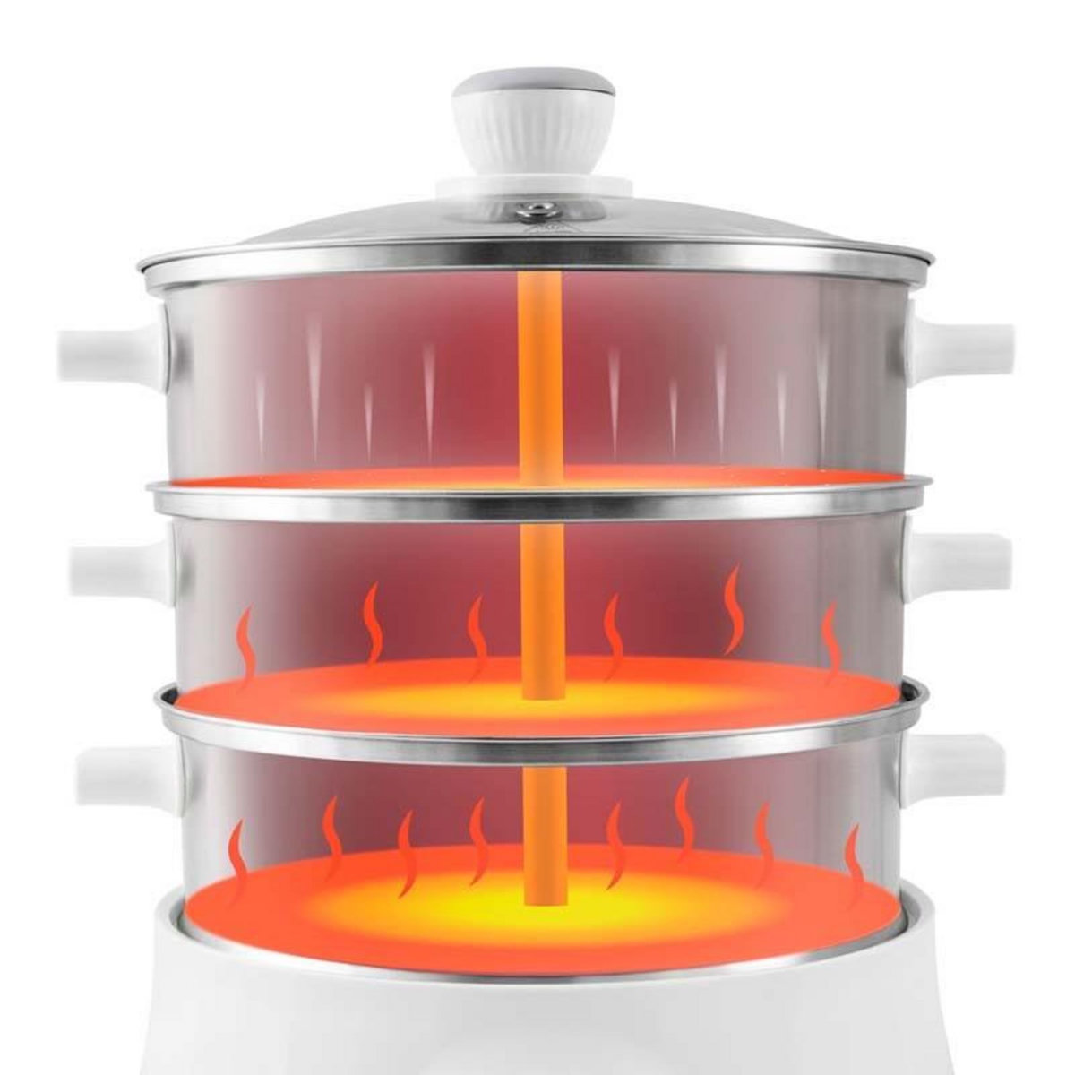 KITCHENCOOK Kitchencook - Cuiseur Vapeur Et Couscoussier électrique - 9 Litres - 900w - Cuisson Programmable - Ecran Led - Maintien Au Chaud