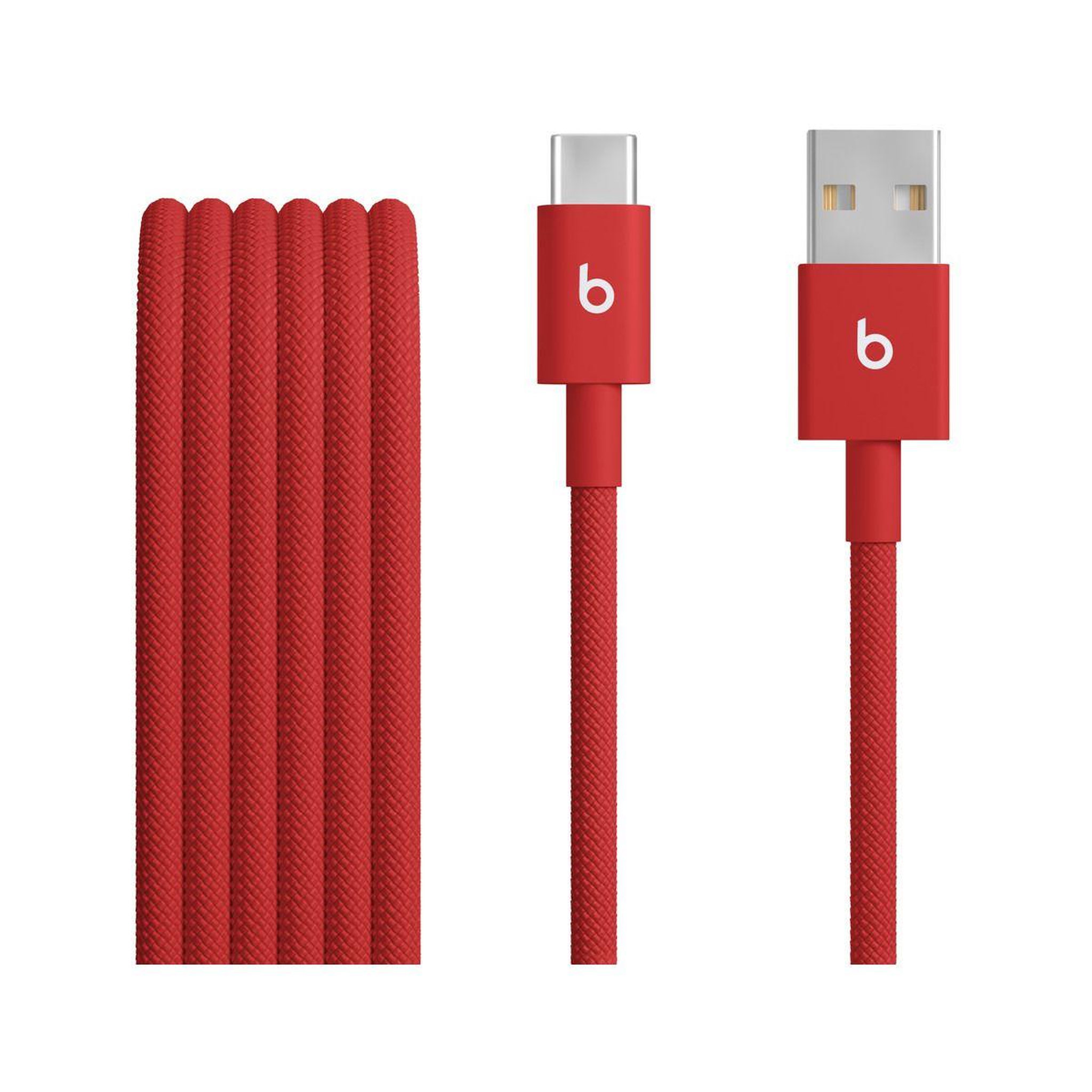 BEATS Câble de charge tissé USB-A vers USB-C 1M50 Rouge flash