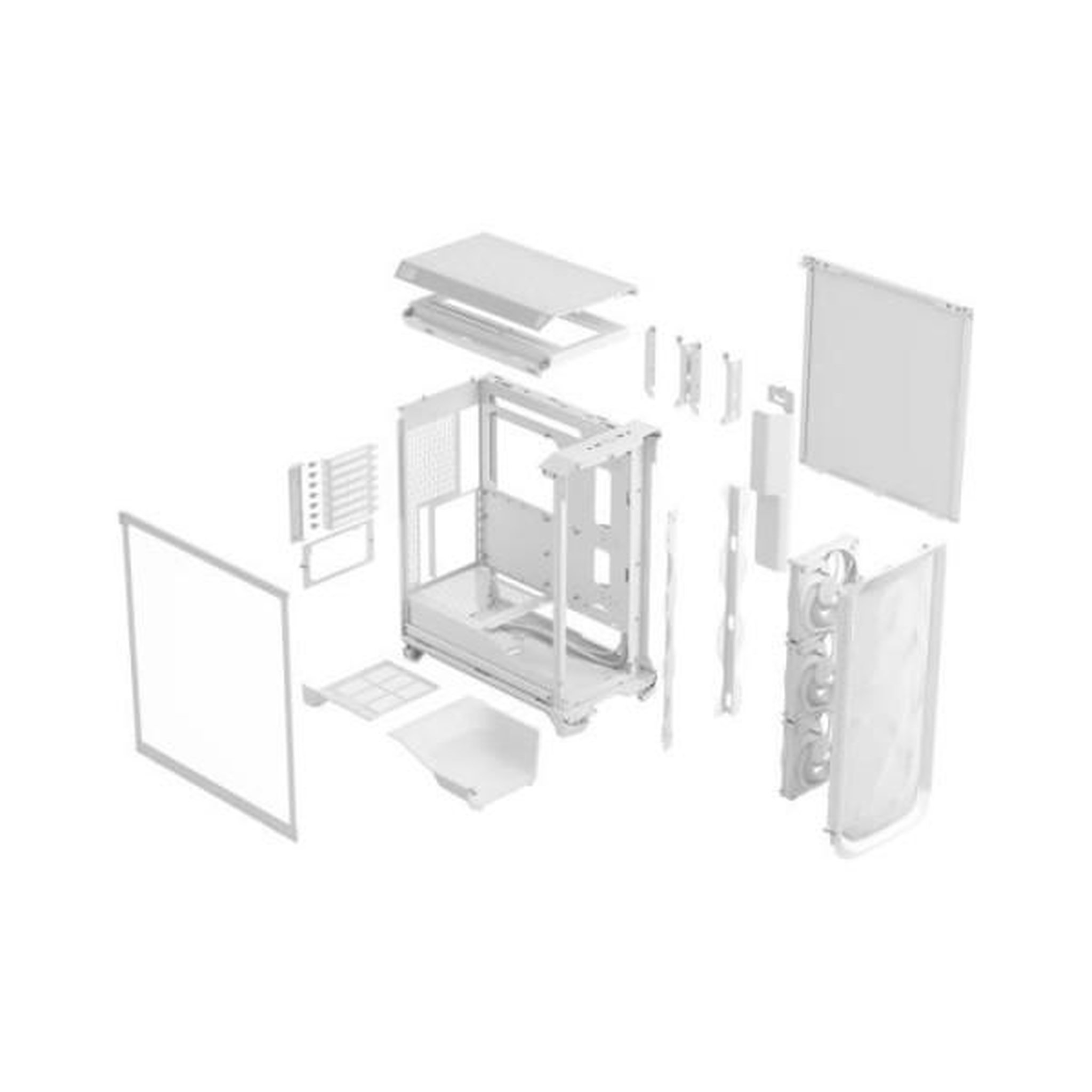 Voir la diapositive 4 : Fractal Design Boîtier PC - FRACTAL DESIGN - Meshify 3 TG - E-ATX (277 mm) - 3 ventilateurs - USB Type C de 20 Gbps - Blanc