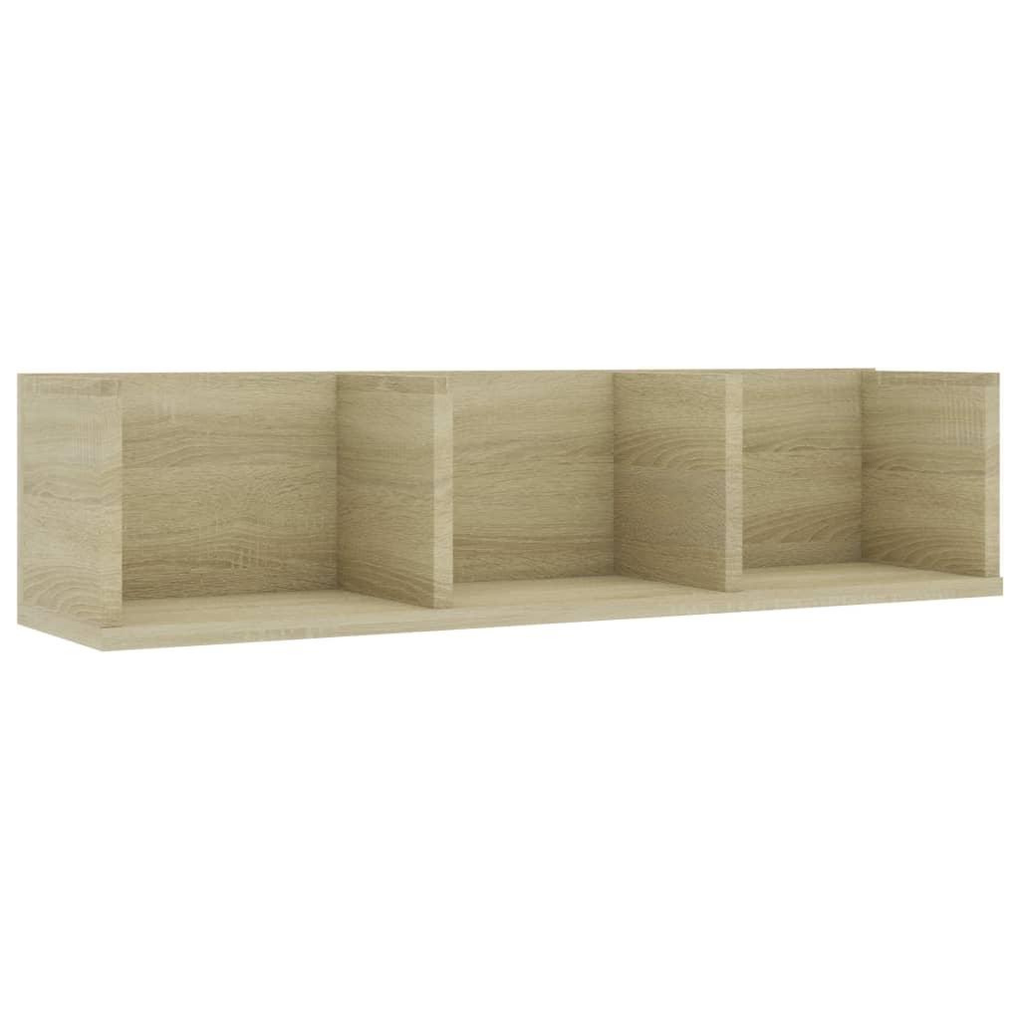 Voir la diapositive 2 : VIDAXL Etagere murale a CD Chene sonoma 75x18x18 cm Bois d'ingenierie