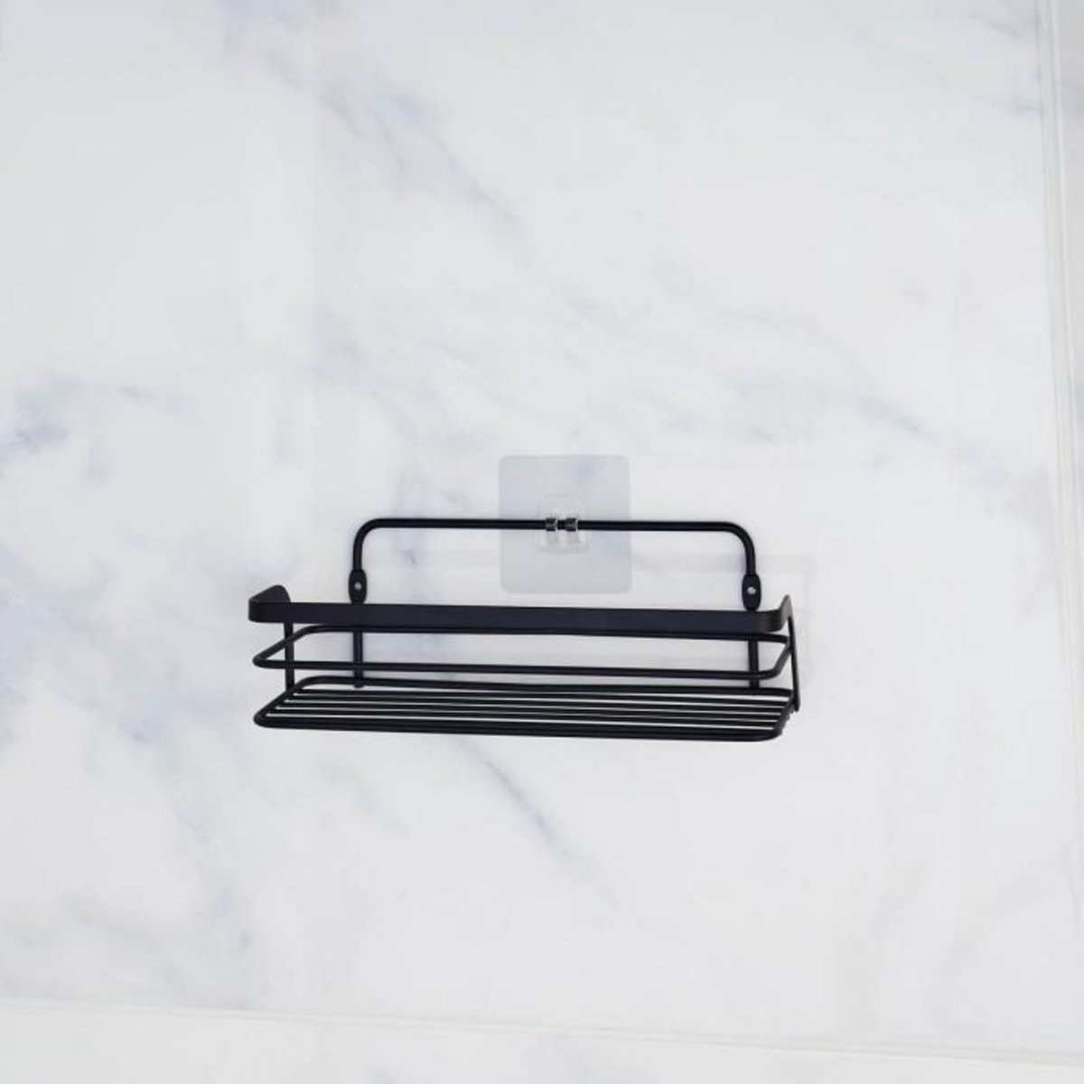 Paris Prix Panier de Douche Adhésif  Filaire Premium  26cm Noir