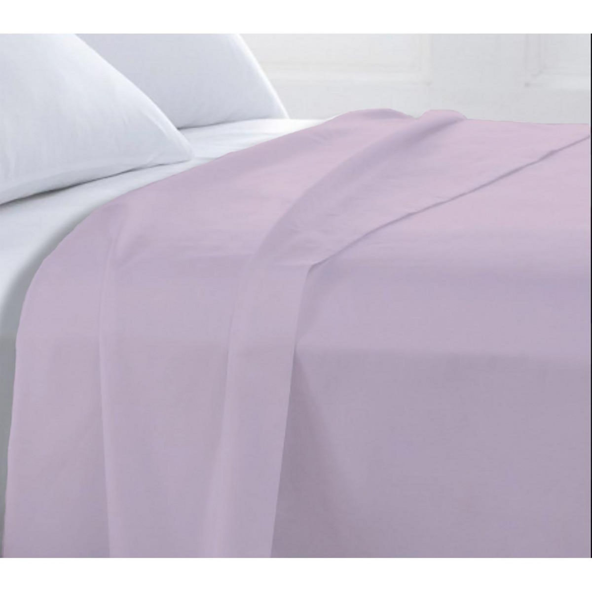 FUTURE HOME Drap plat en polycoton uni violet parme 240x300cm