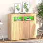 Voir la diapositive 4 : VIDAXL Buffet avec lumieres LED chene sonoma 80x35x75 cm