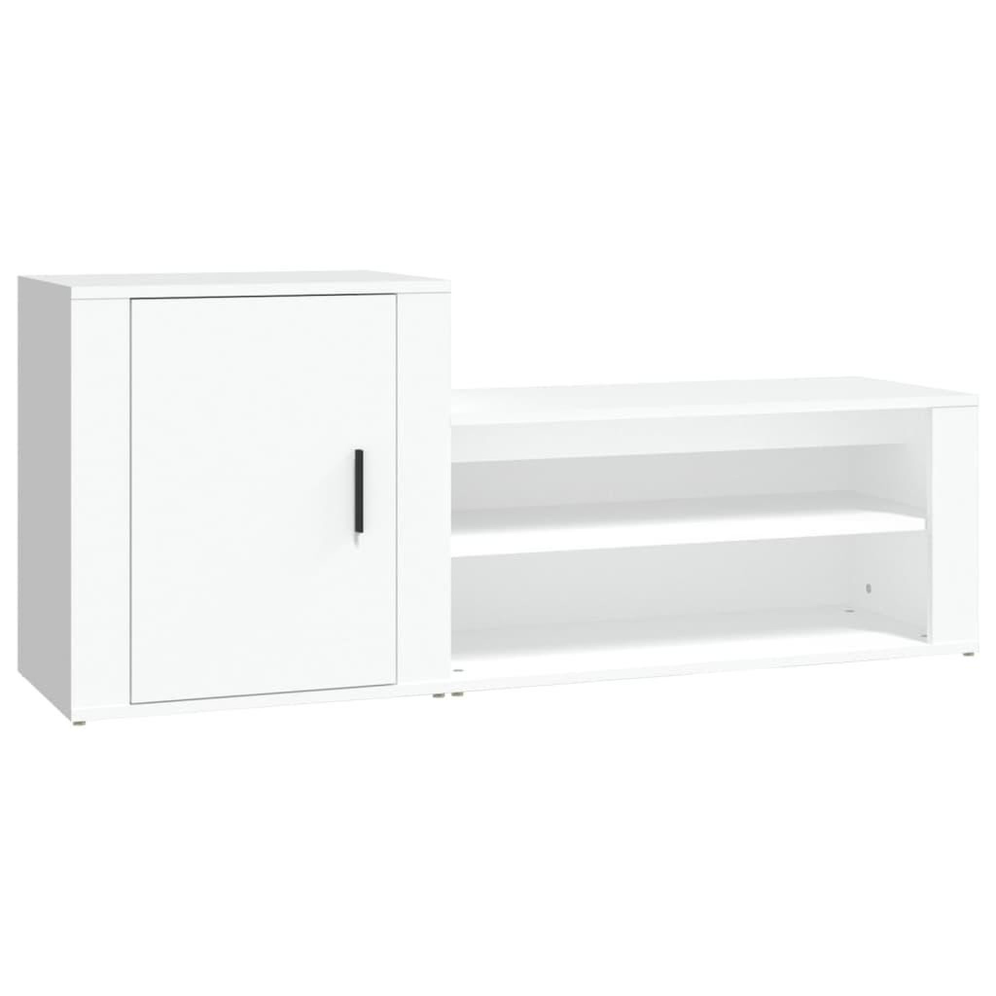 Voir la diapositive 2 : VIDAXL Armoire a chaussures Blanc 130x35x54 cm Bois d'ingenierie