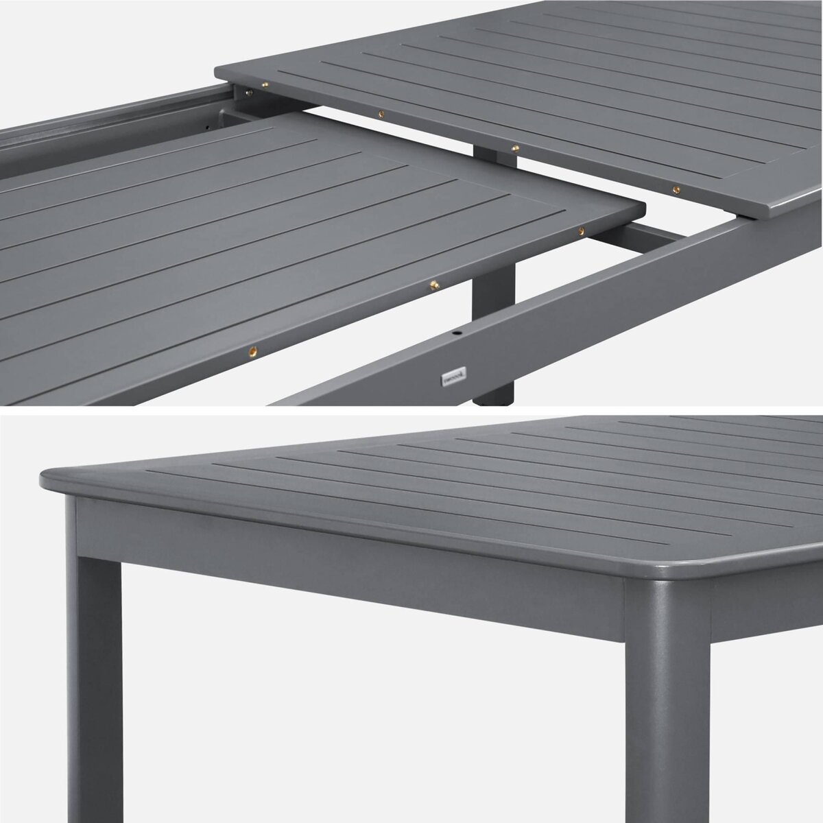 SWEEEK Table de jardin SEATTLE extensible aluminium, 10 places, 227 / 290 x 100 x 75 cm