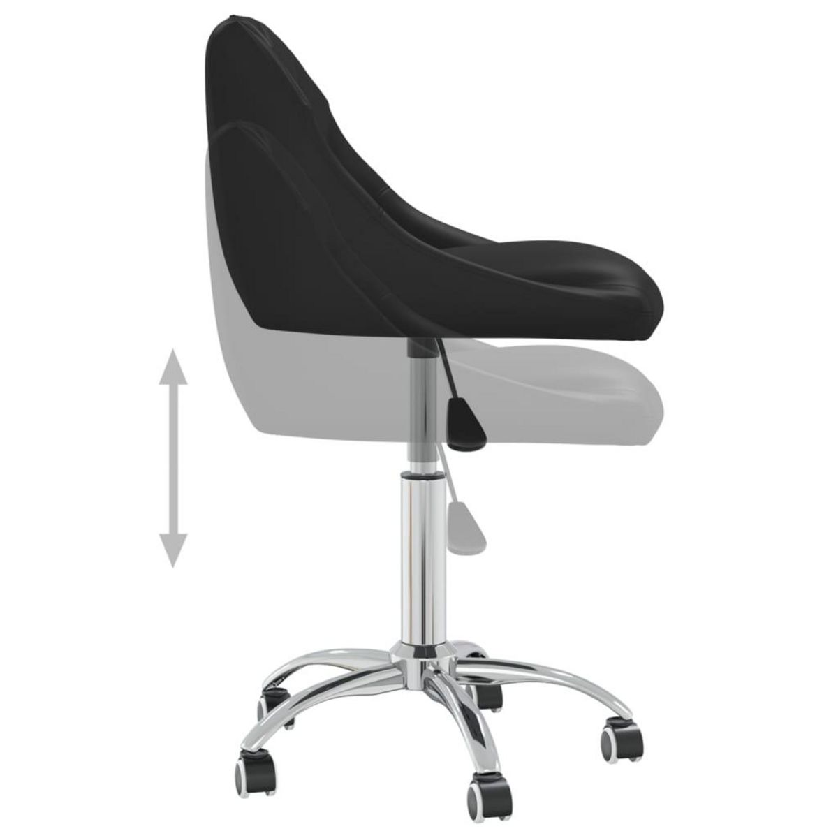 VIDAXL Chaise pivotante de salle a manger Noir Similicuir