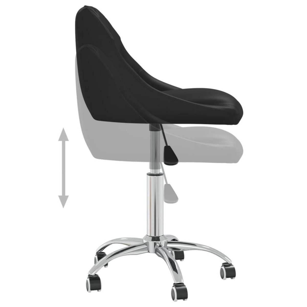 VIDAXL Chaise pivotante de salle a manger Noir Similicuir