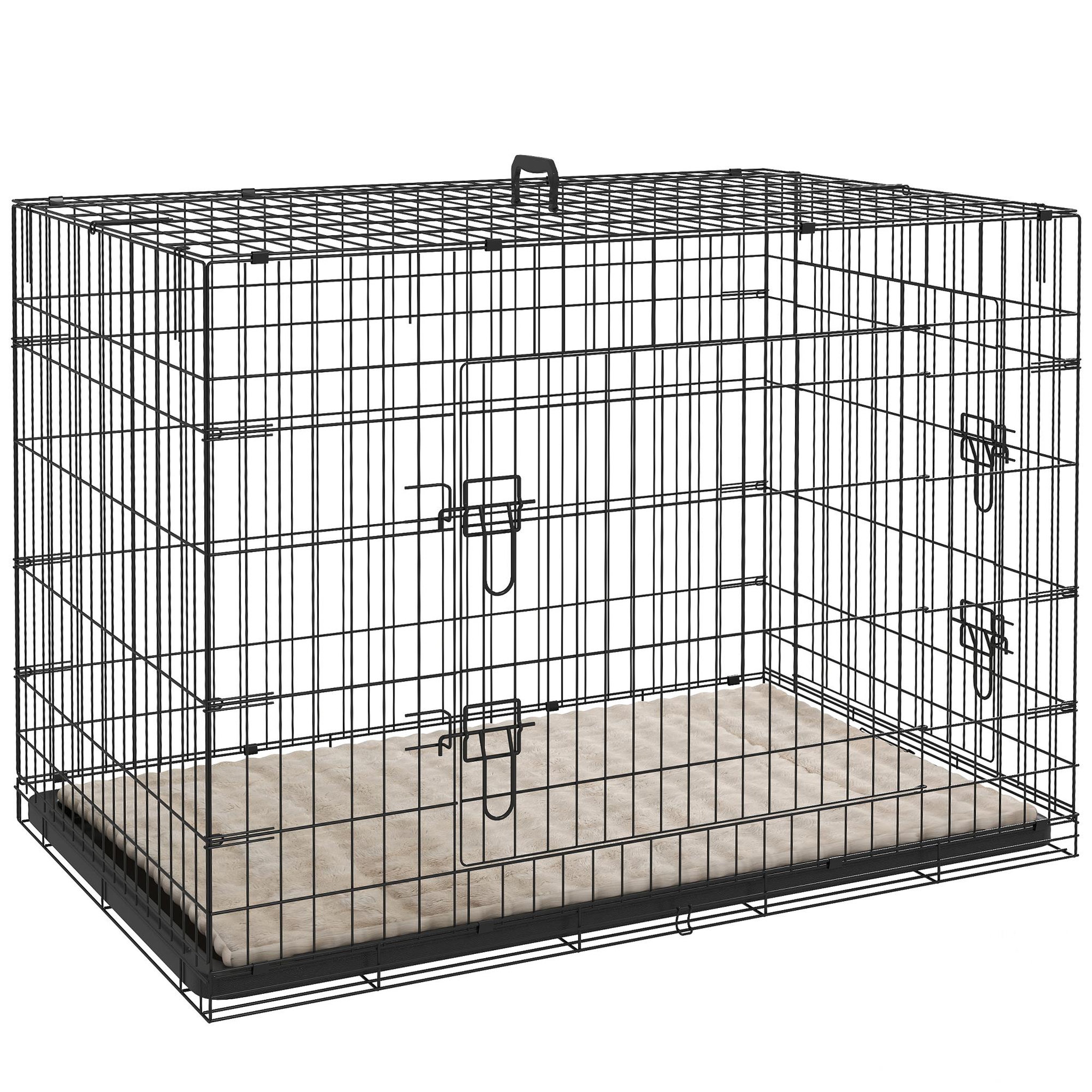 PAWHUT Cage caisse de transport pliable pour chien 105 x 70 x 75 cm avec coussin