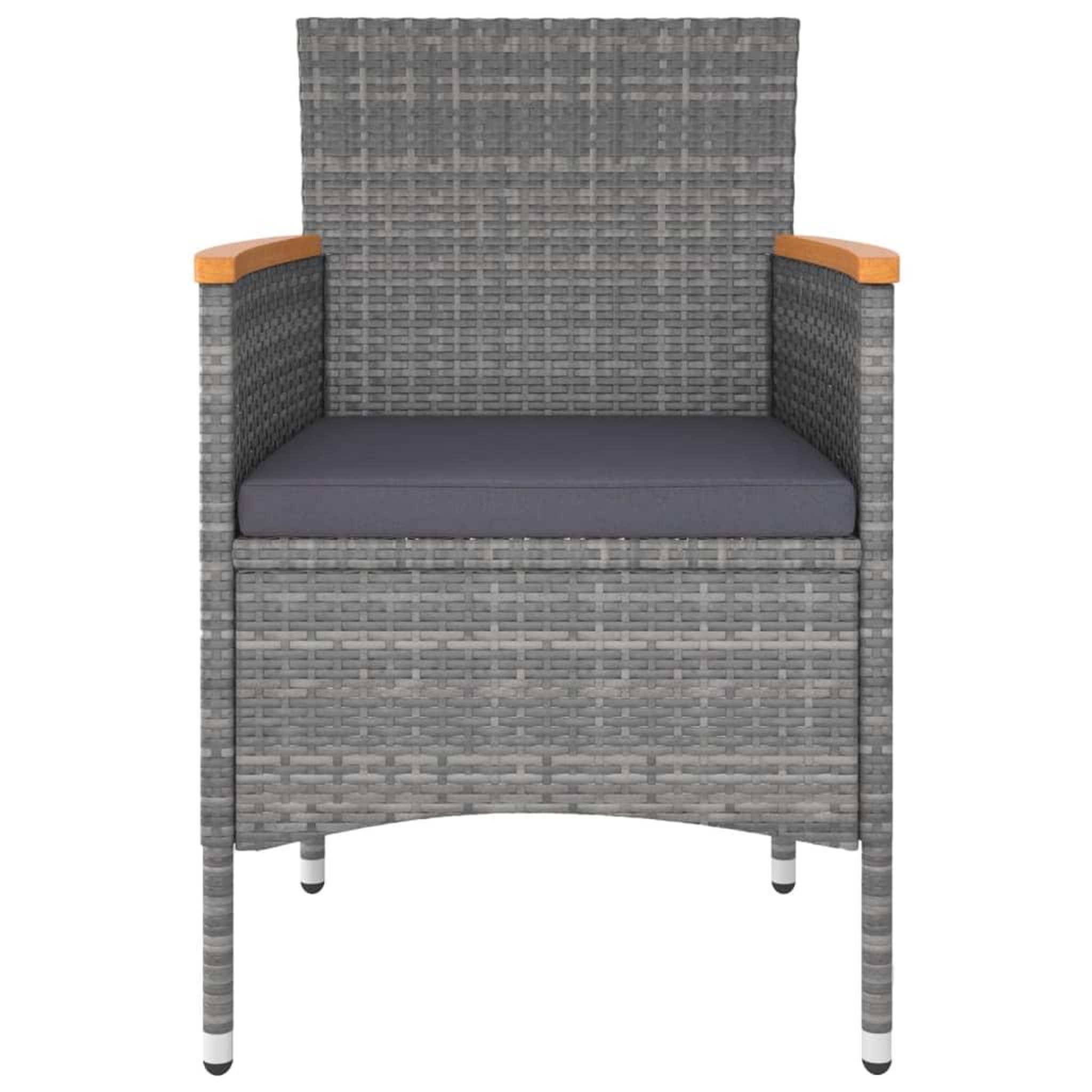 Voir la diapositive 4 : VIDAXL Salon de jardin 5 pcs Resine tressee Gris