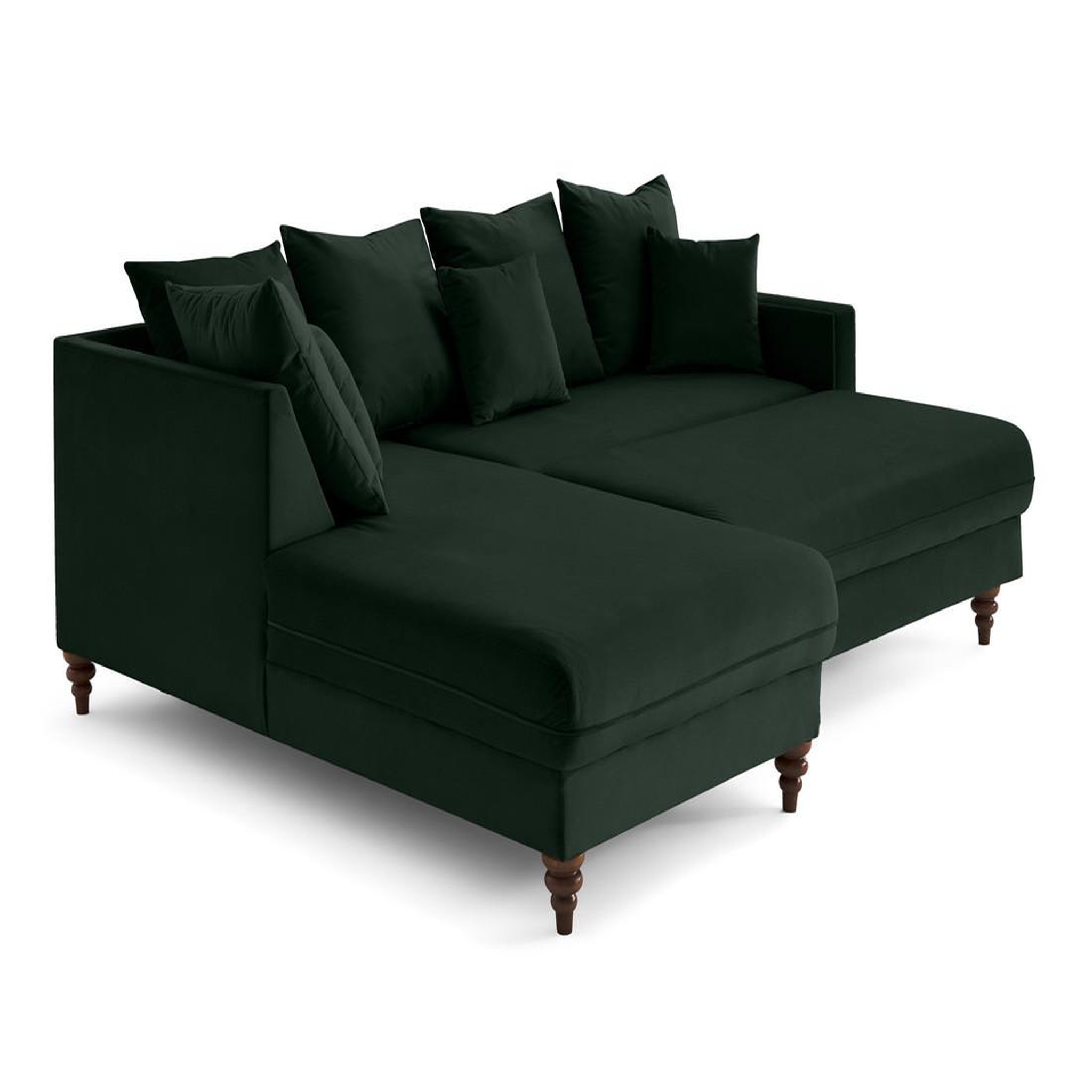 Voir la diapositive 4 : BEST MOBILIER Flamingo - canapé d'angle gauche 4 places convertible en velours