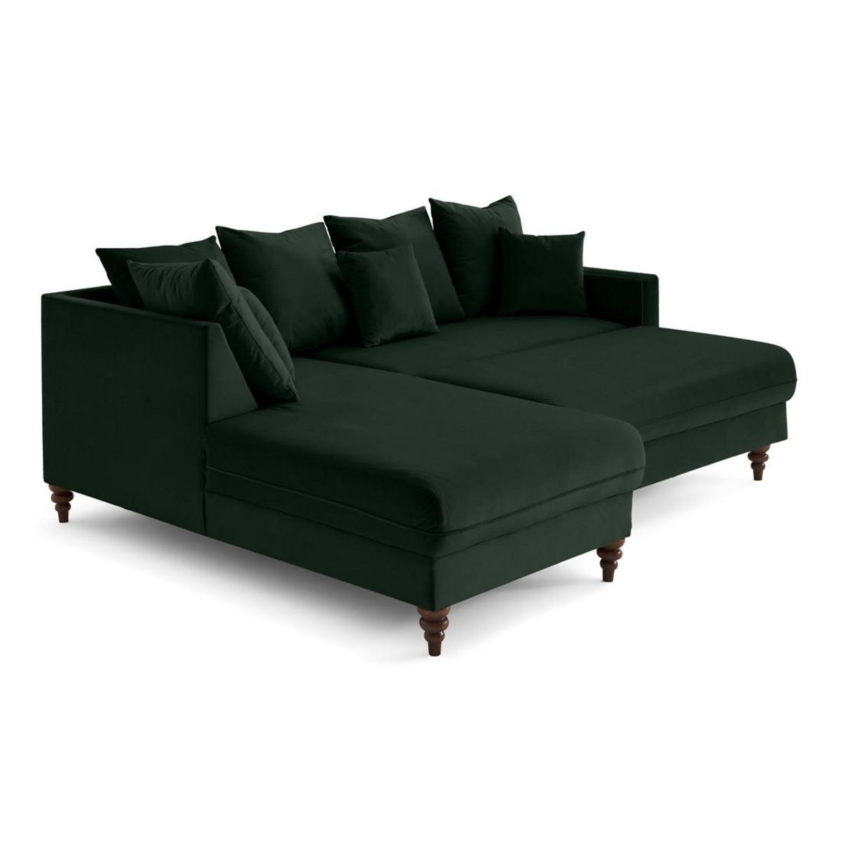 BEST MOBILIER Flamingo - canapé d'angle gauche 4 places convertible en velours