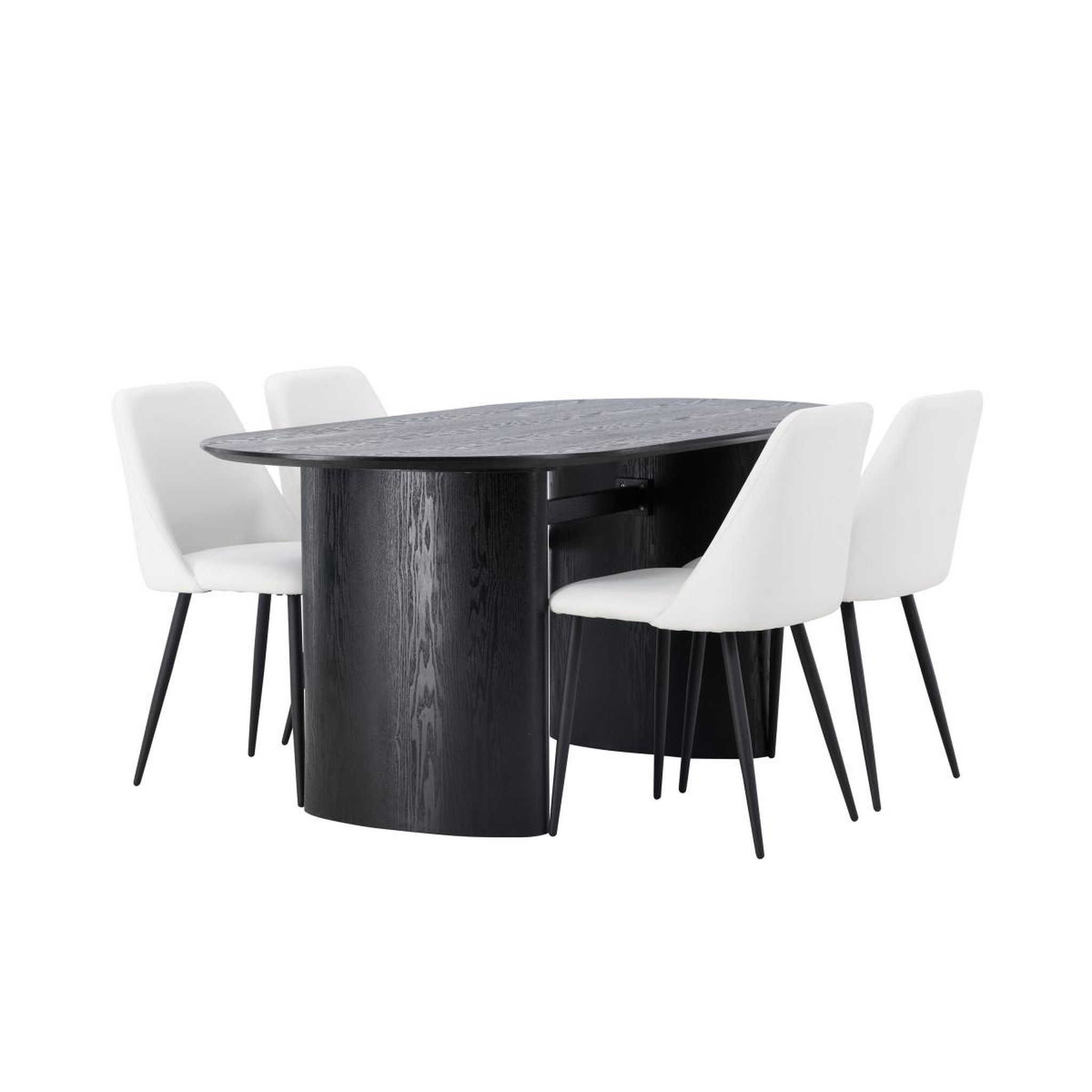 Voir la diapositive 4 : Paris Prix Ensemble table à manger & 4 chaises  isolde & night  180cm noir & blanc