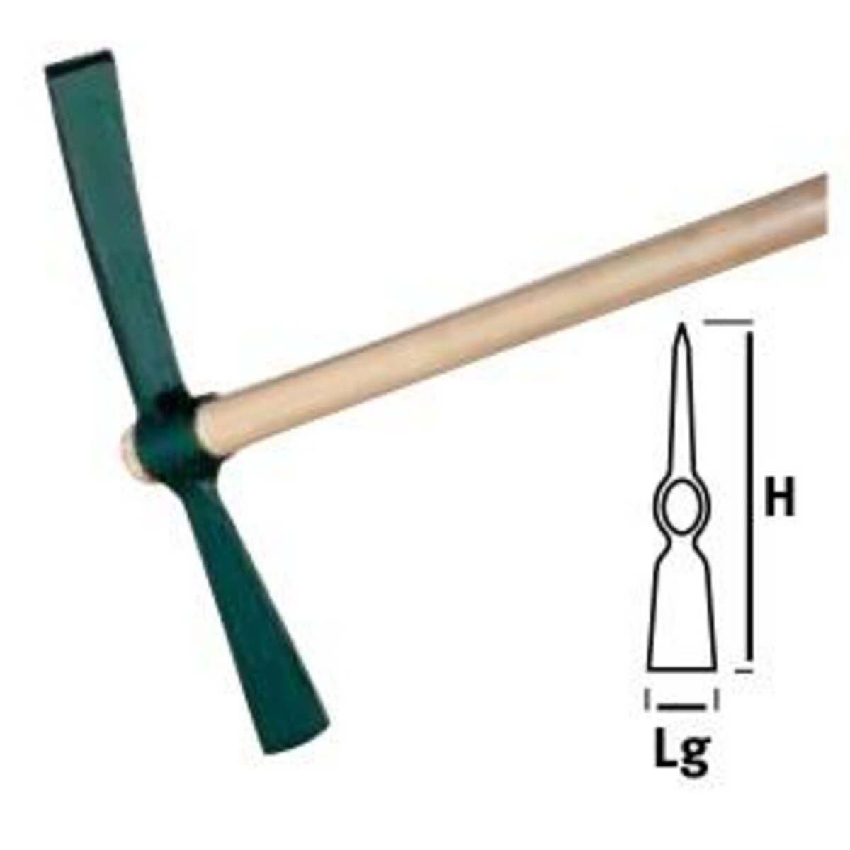 Leborgne Pioche-hache, douille ronde 2 kg - sans manche