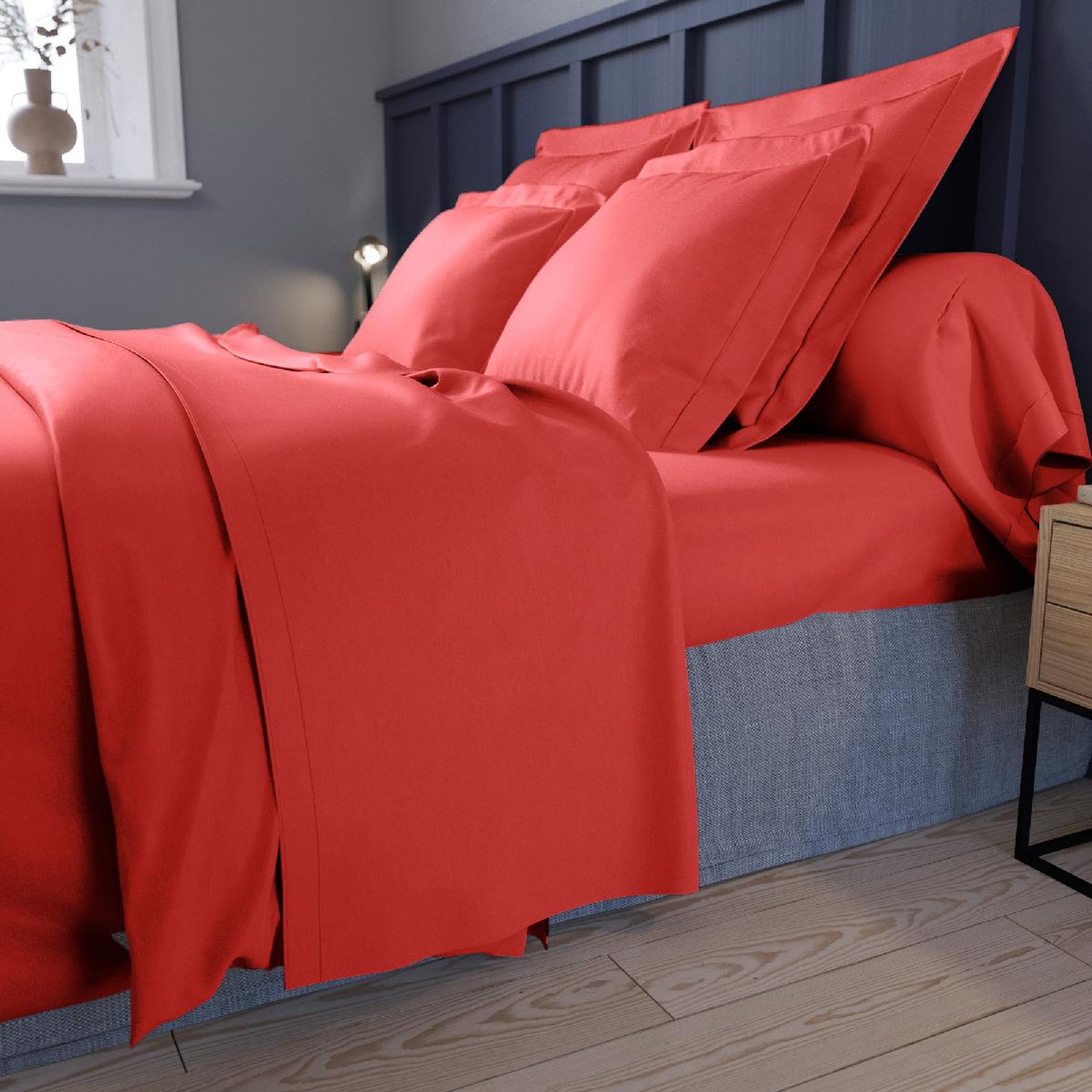 Voir la diapositive 4 : DODO Taie d'oreiller harmonie satin de coton coloris pastèque