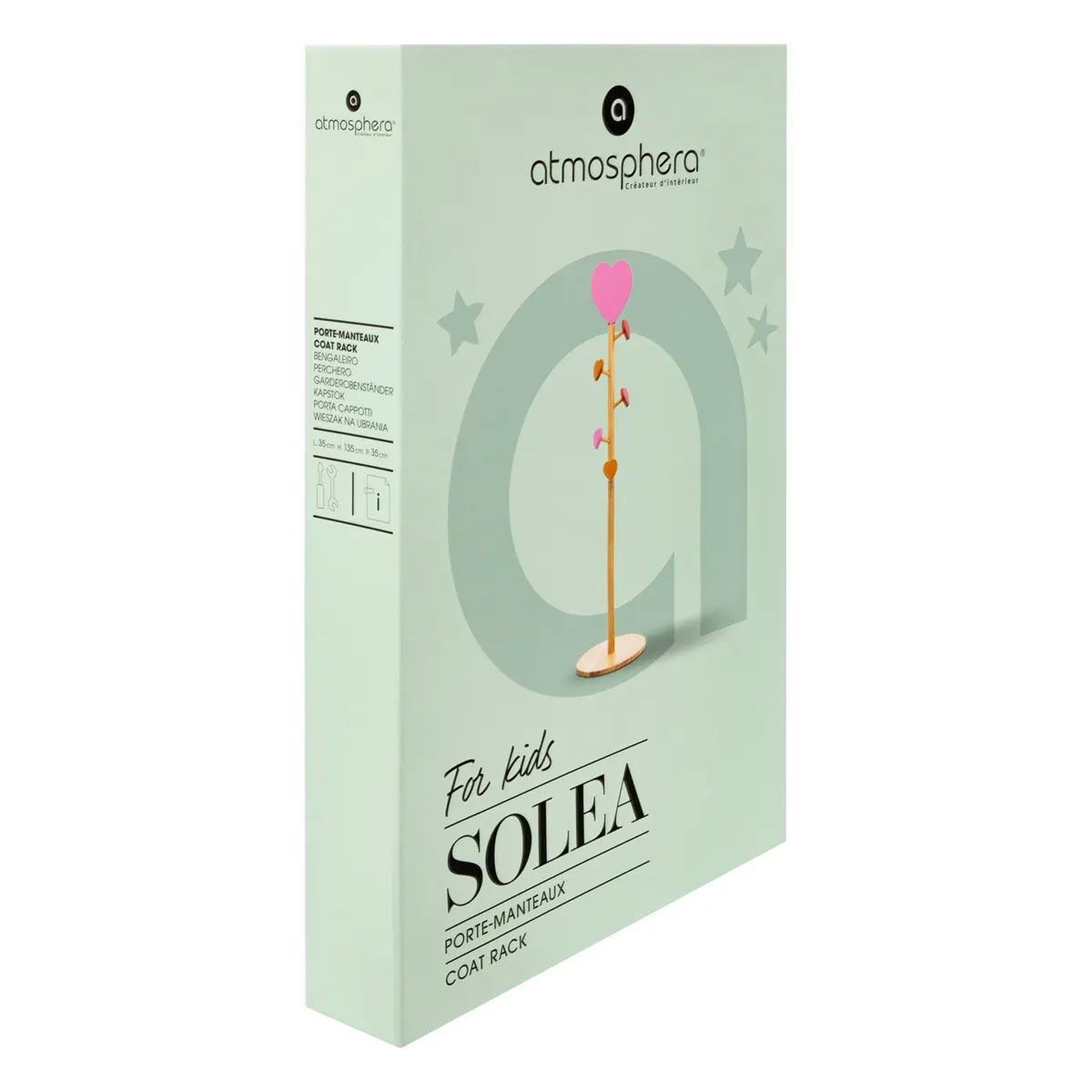 Voir la diapositive 4 : Atmosphera Kids Porte-manteau enfant cœur  solea  135cm naturel