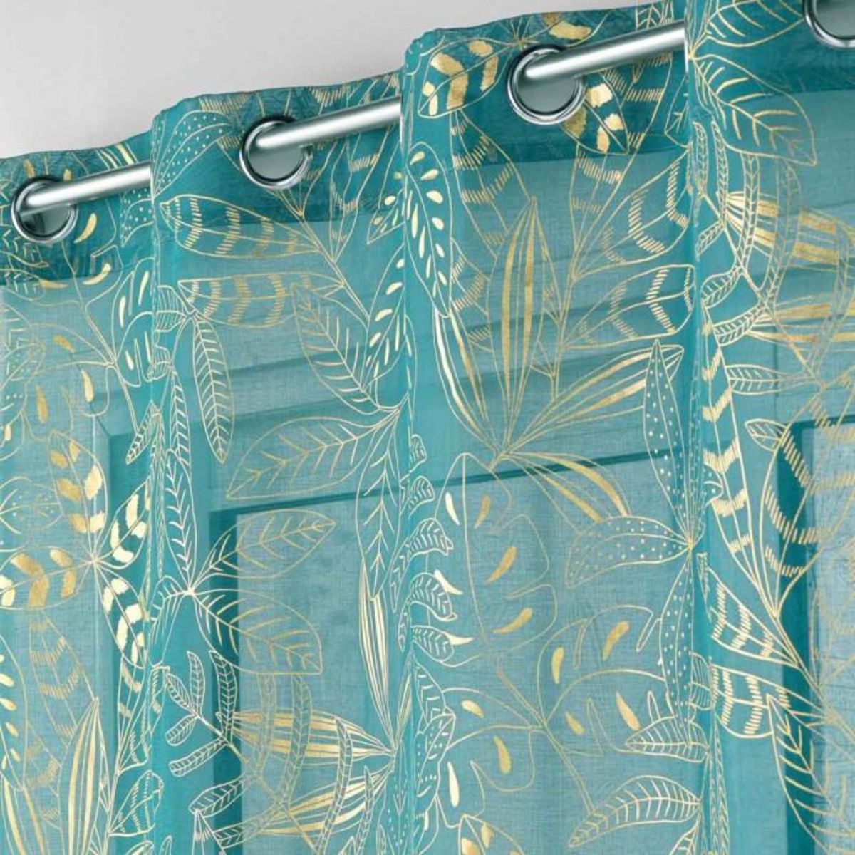 Paris Prix Rideau Voilage à Œillets  Belflor  140x240cm Émeraude