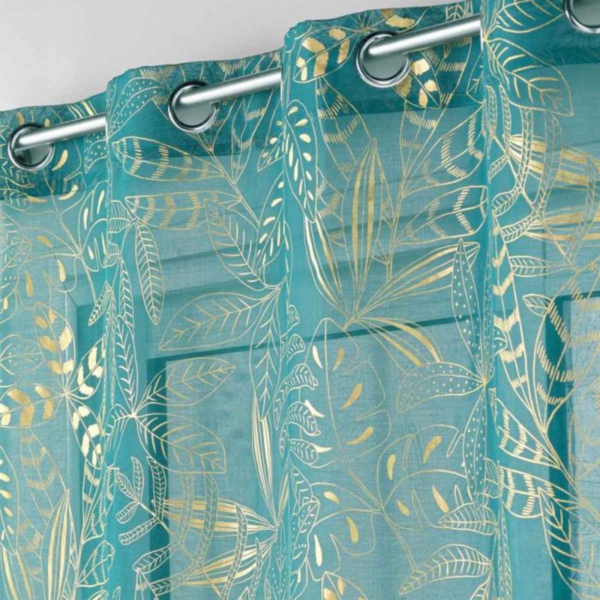 Paris Prix Rideau Voilage à Œillets  Belflor  140x240cm Émeraude