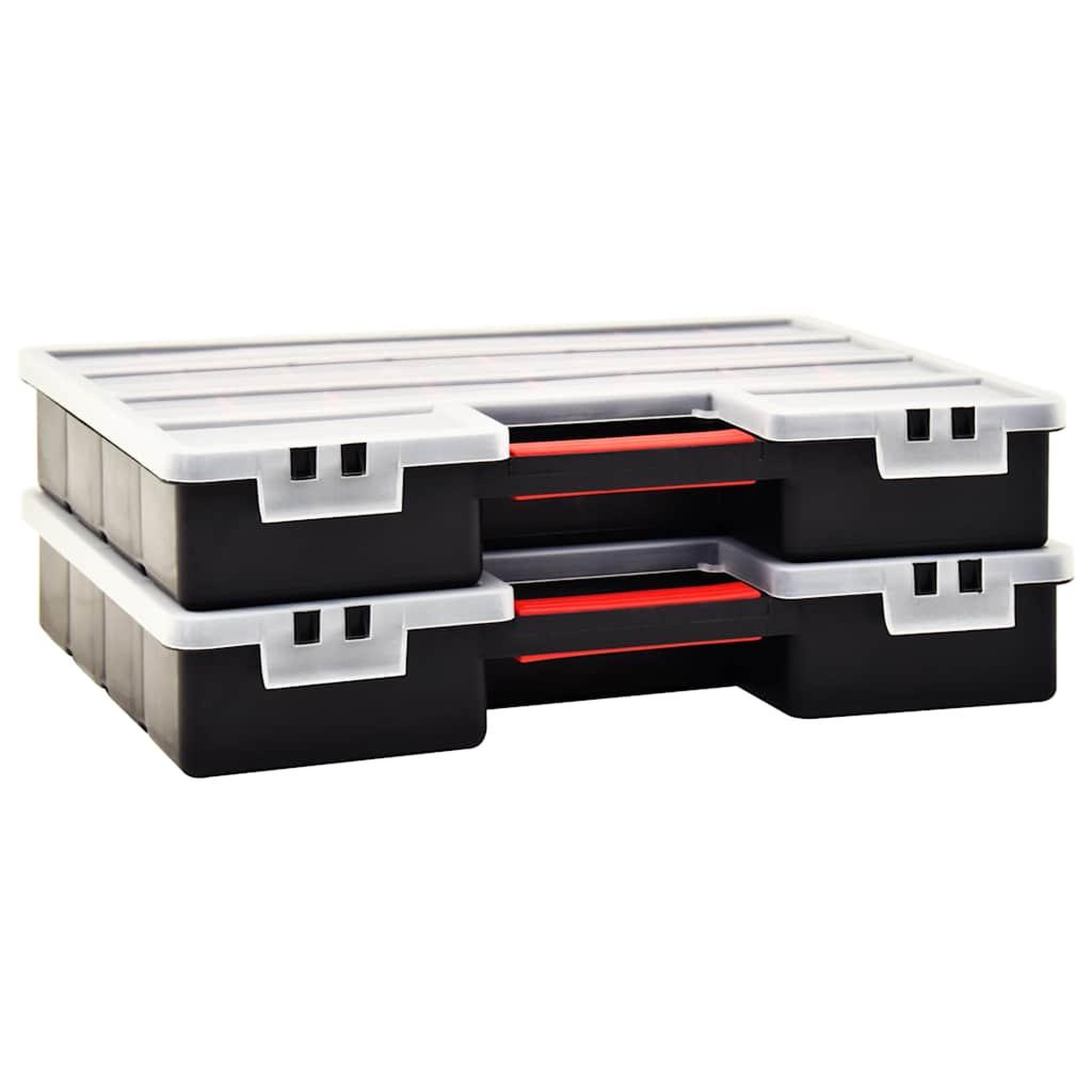 Voir la diapositive 2 : VIDAXL Boîtes d'assortiment 2 pcs 460x325x80 mm plastique