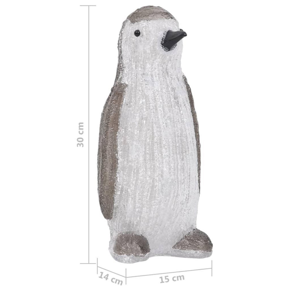 VIDAXL Silhouette de pingouin de Noël LED Acrylique 30 cm