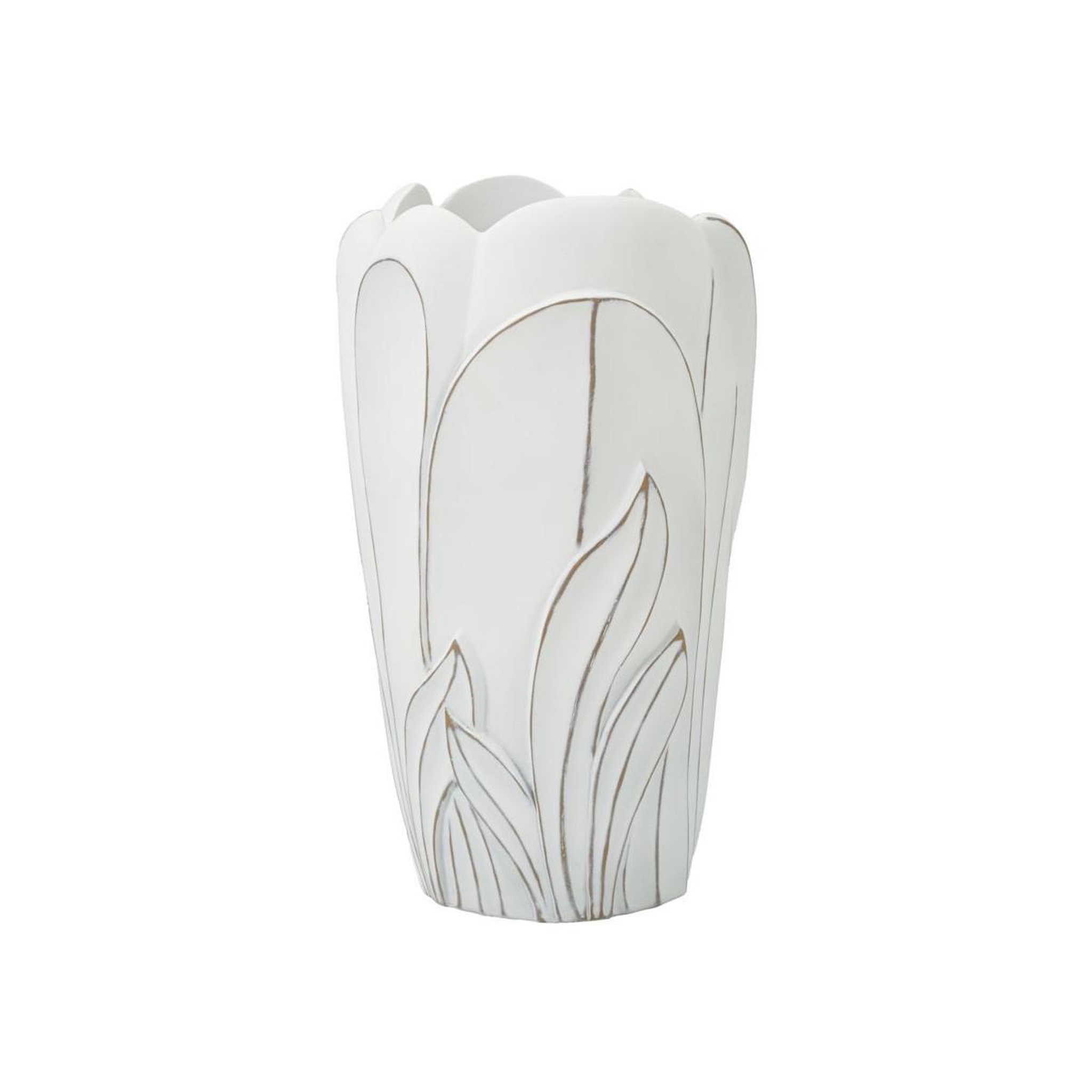 Paris Prix Vase déco en résine  gardy  48cm blanc