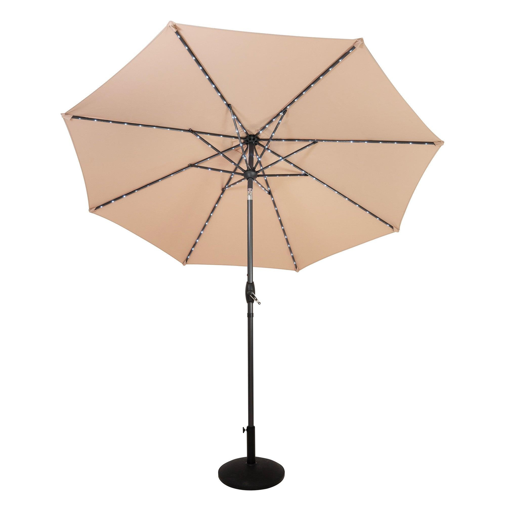 Voir la diapositive 1 : Monster Parasol Inclinable à LED 2,7 m & Socle en Béton