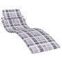 Voir la diapositive 2 : VIDAXL Coussin de chaise longue a carreaux gris 186x58x4 cm