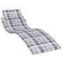 Voir la diapositive 2 : VIDAXL Coussin de chaise longue a carreaux gris 186x58x4 cm