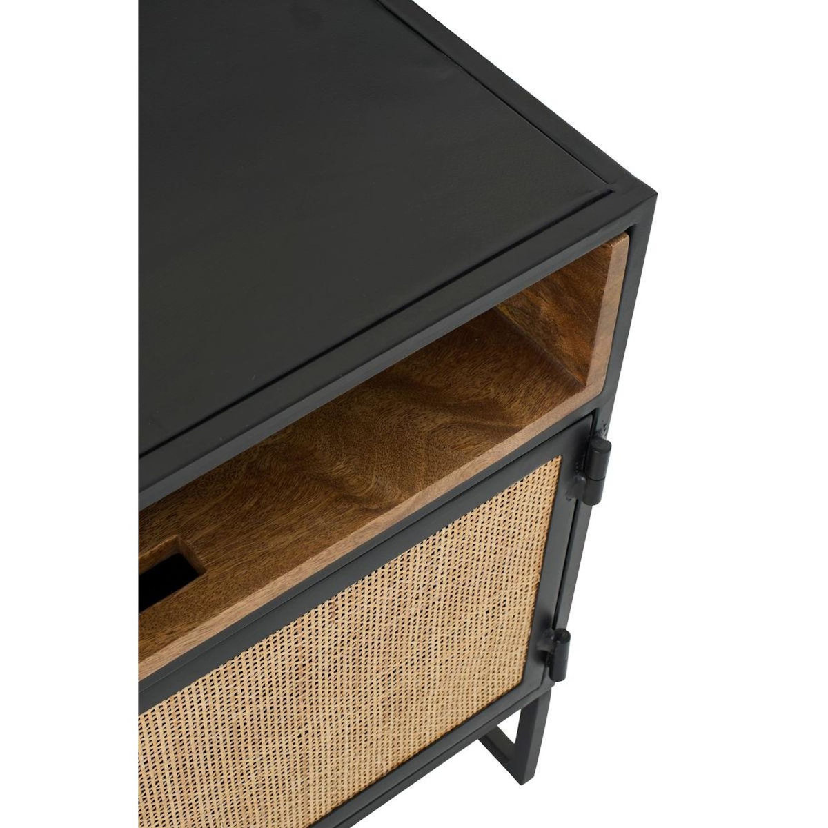 Paris Prix Meuble TV 2 Portes  Rickey  122cm Noir & Naturel
