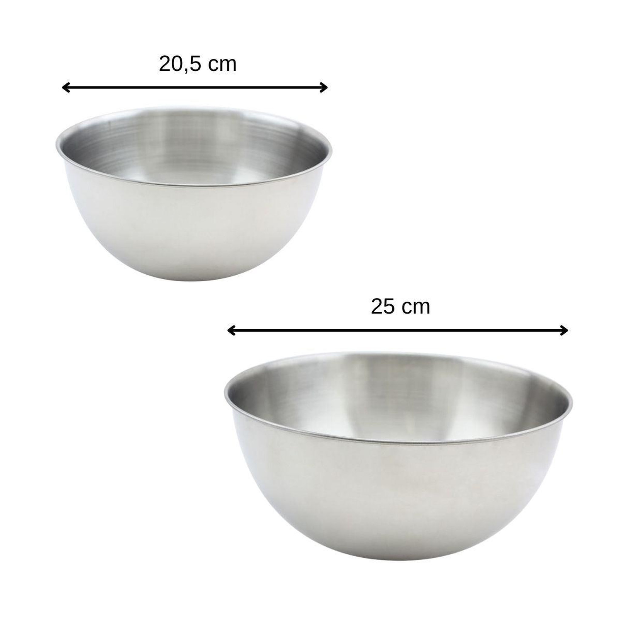 Voir la diapositive 3 : Fackelmann Set de 2 bols à mixer en inox 20,5 et 25 cm fackelmann basic