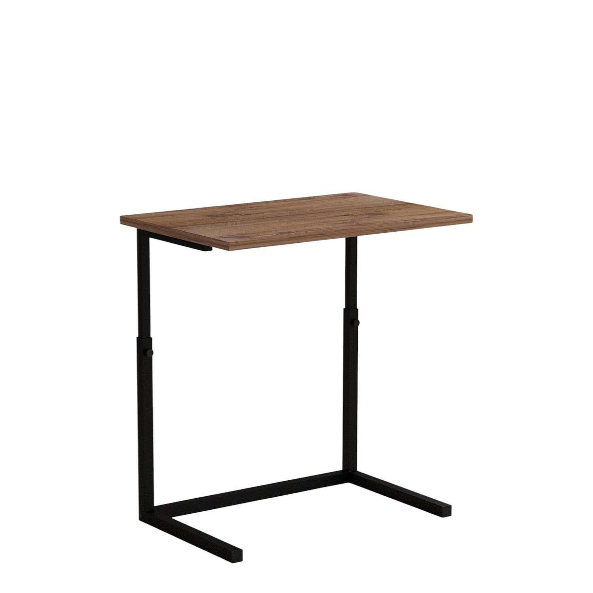 TOILINUX Bureau d'appoint réglable en hauteur effet bois et métal capri - marron