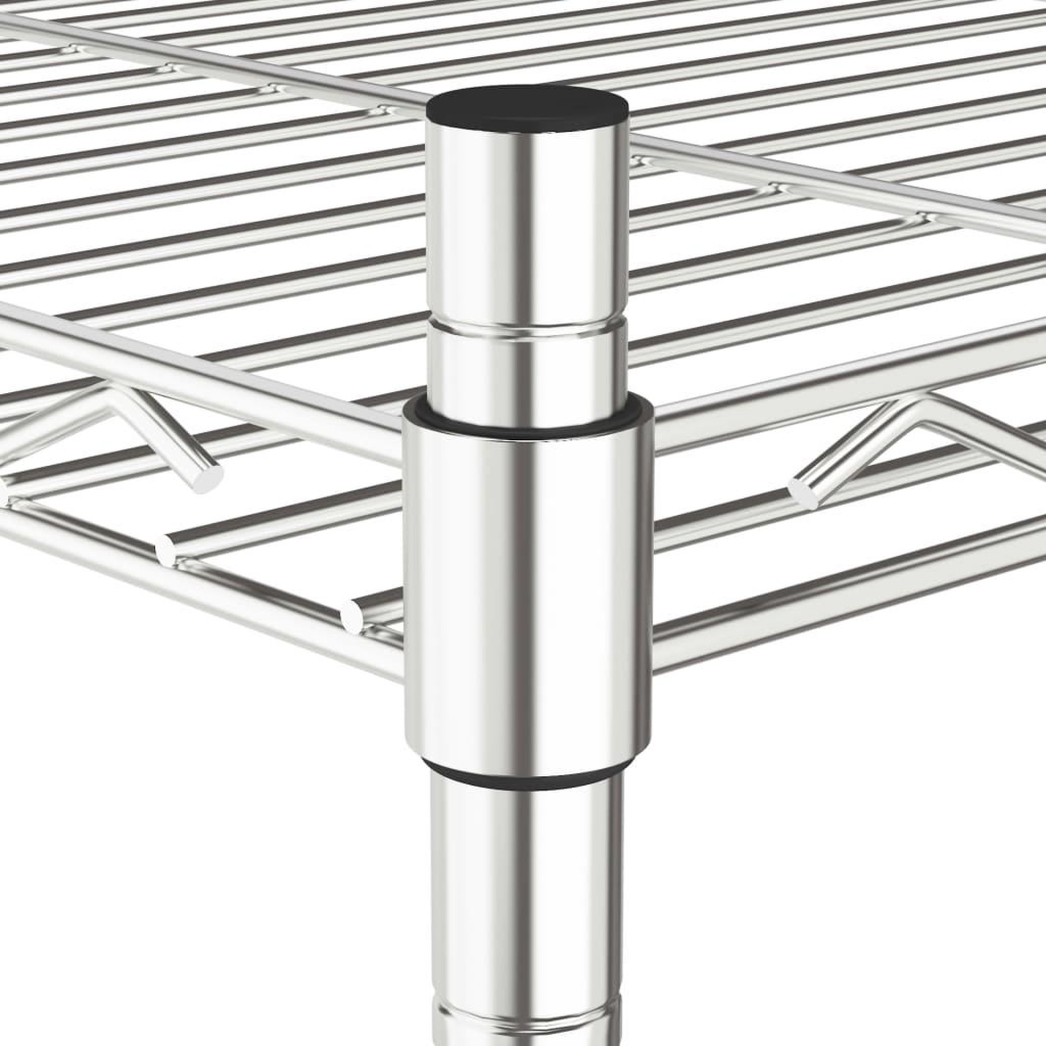 Voir la diapositive 5 : VIDAXL Etagere de rangement 3 niveaux et roues 60x35x81cm chrome 150kg