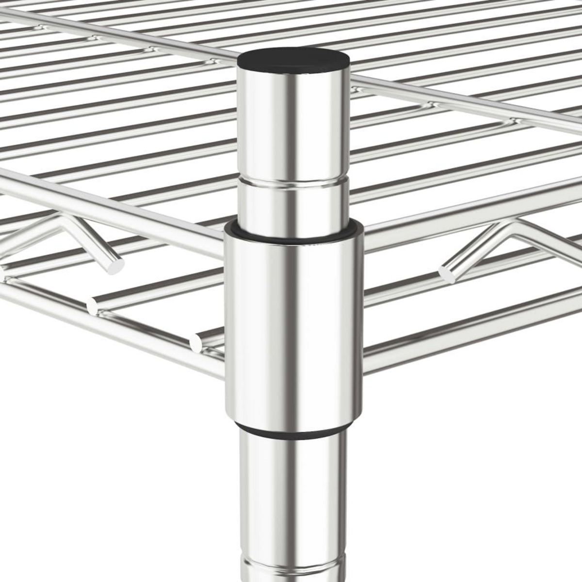 VIDAXL Etagere de rangement 3 niveaux et roues 60x35x81cm chrome 150kg