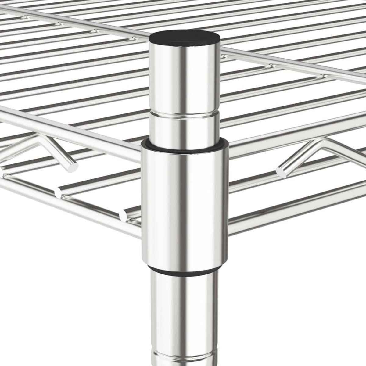 VIDAXL Etagere de rangement 3 niveaux et roues 60x35x81cm chrome 150kg