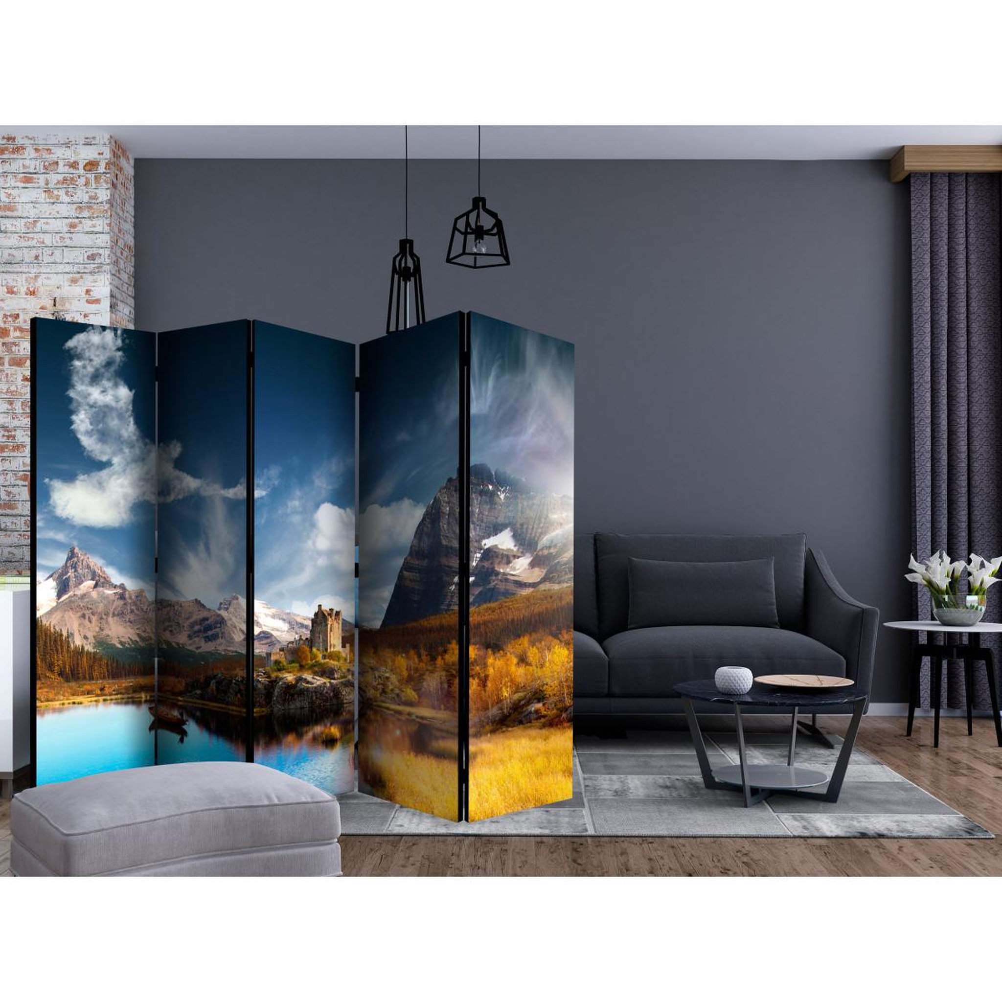 Voir la diapositive 2 : Paris Prix Paravent 5 volets  bird cloud  172x225cm