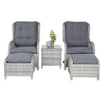 Paris Prix Salon de Jardin Lounge  Vikelund  100cm Gris