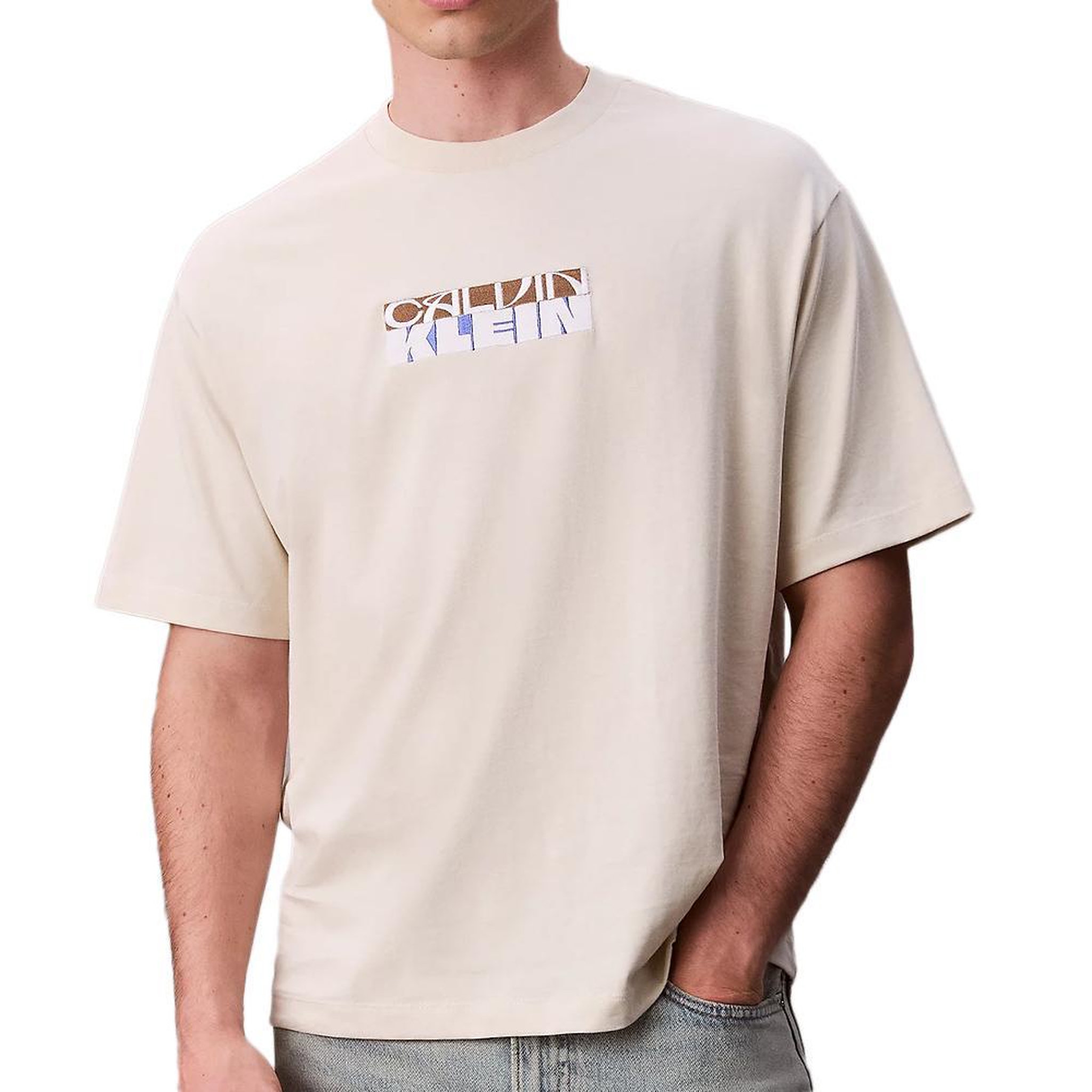 CALVIN KLEIN JEANS T-Shirt Beige Homme Calvin Klein Jeans LV04RD808G. Coloris disponibles : Beige