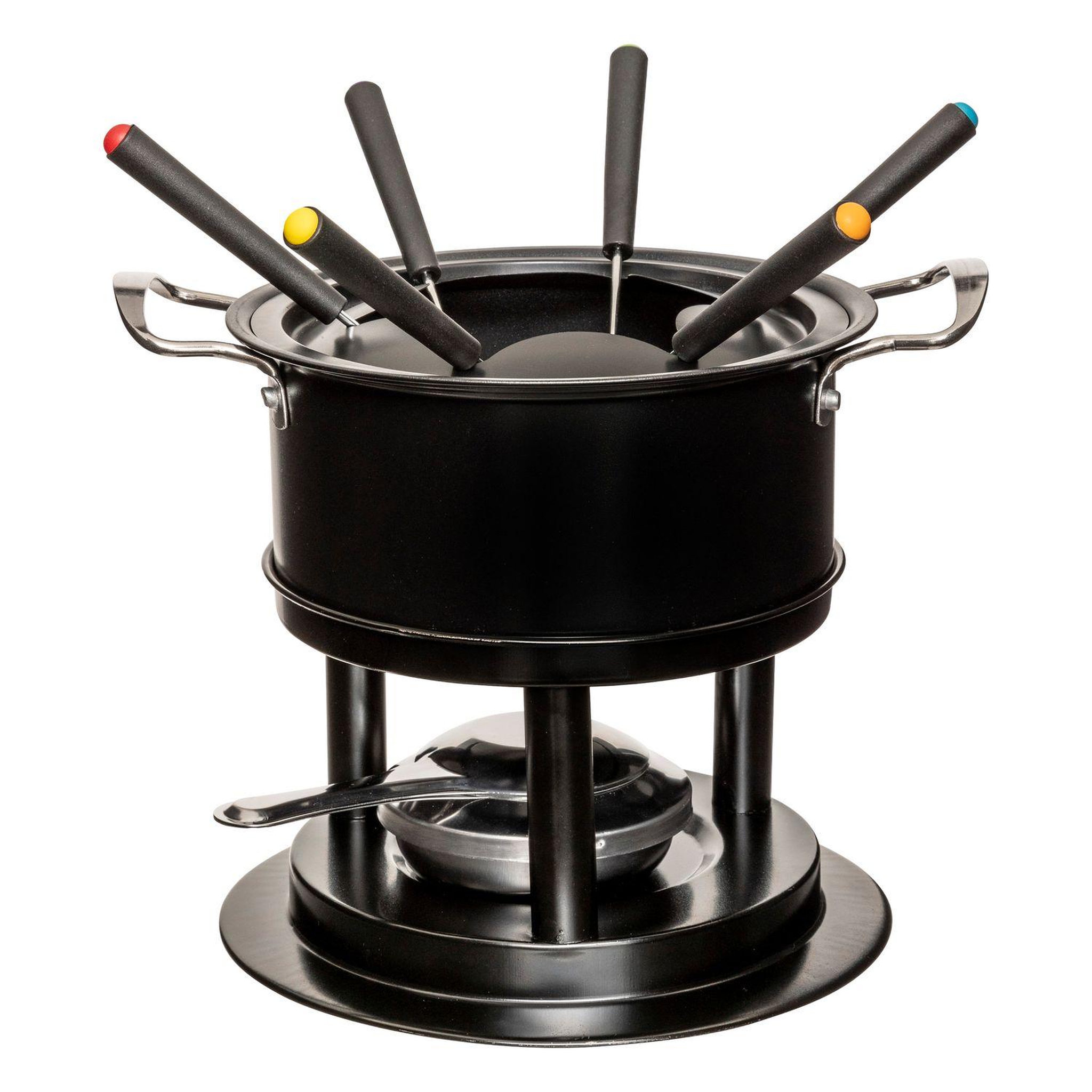 FIVE Service à fondue pour 6 personnes en acier inoxydable - Noir