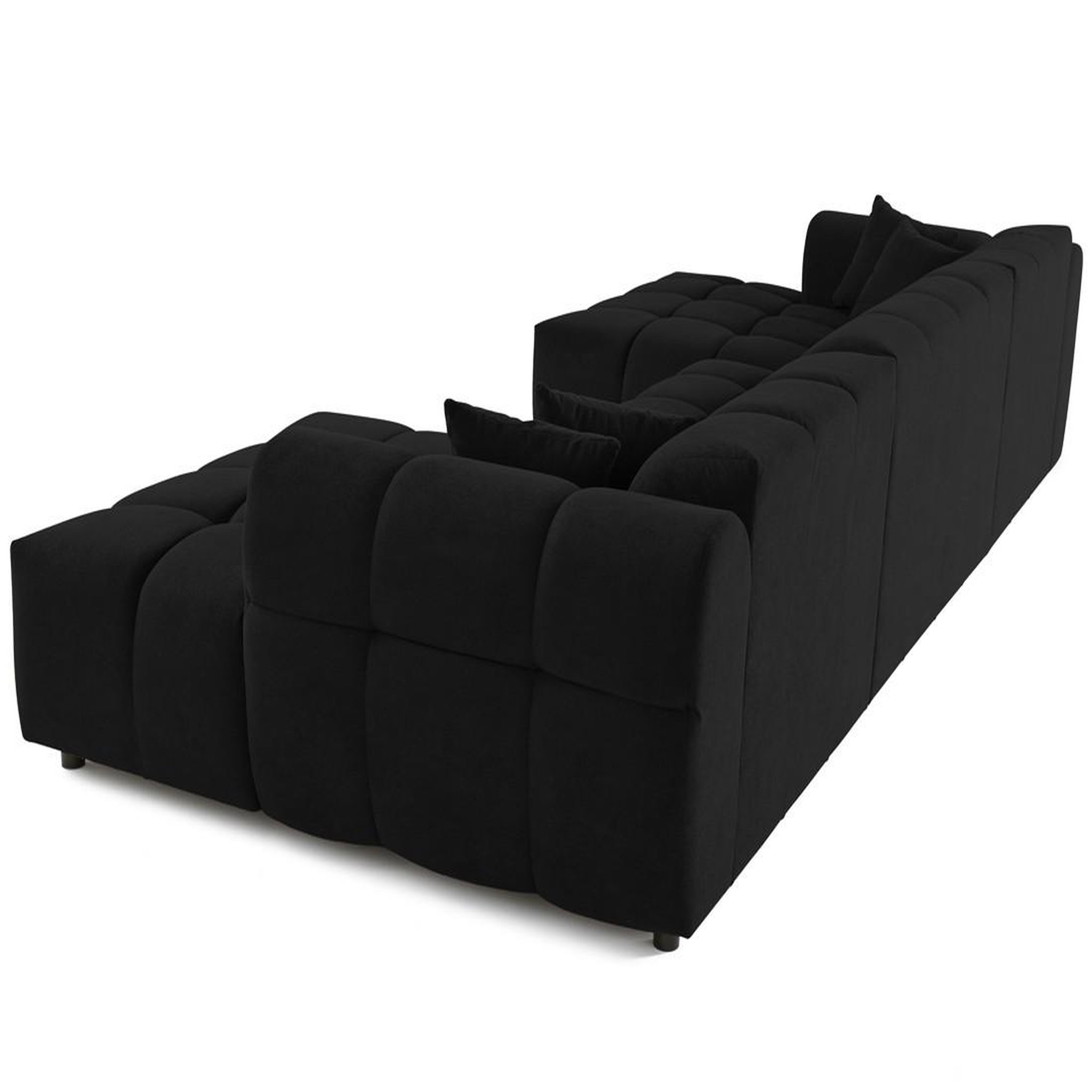 Voir la diapositive 6 : LISA DESIGN Ray - canapé panoramique en u 7 places en tissu texturé
